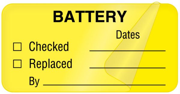 Medical Use Labels - Battery and Lamp Maintenance Label, 2" x 1"