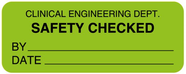 Medical Use Labels - Clinical Engineering Safety Checked Label, 2-1/4" x 7/8"