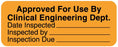 Medical Use Labels - Equipment No Inspection Label, 2-1/4" x 7/8"