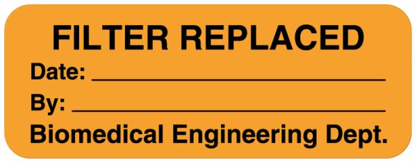 Medical Use Labels - Filter Replaced Label, 2" x 7/8"