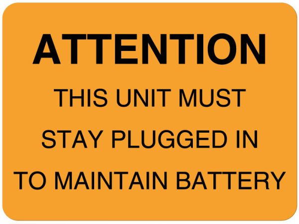 Medical Use Labels - Battery & Lamp Maintenance Label, 2-3/8" x 1-3/4"