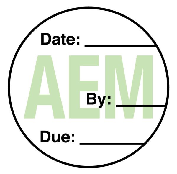 Medical Use Labels - AEM Equipment Maintenance Label, 3/4"