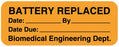 Medical Use Labels - Battery & Lamp Maintenance Label, 2" x 3/4"