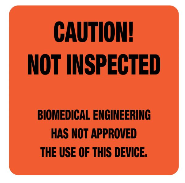 Medical Use Labels - Caution! Not Inspected 2-1/2 X 2-1/2, 2-1/2" x 2-1/2"