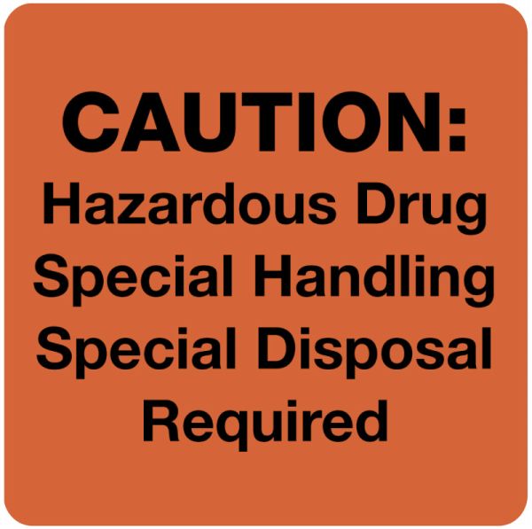 Medical Use Labels - Hazardous Drug Warning Label, 3" x 3"