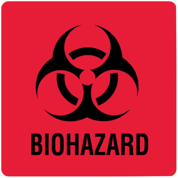 Medical Use Labels - Biohazard Warning Label, 8" x 10"