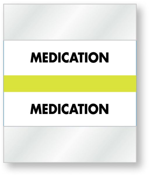 Medical Use Labels - Color-Coded Chart Divider Tabs - Blue - "Medications", 1-1/2" x 1-1/4"