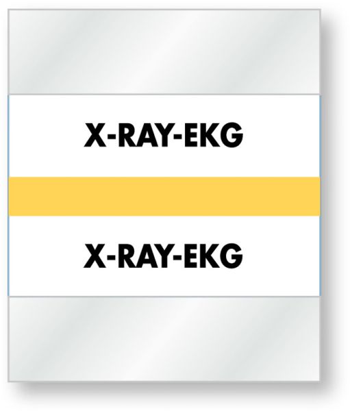 Medical Use Labels - Color-Coded Chart Divider Tabs - Tan - "X-Ray-EKG", 1-1/2" x 1-1/4"