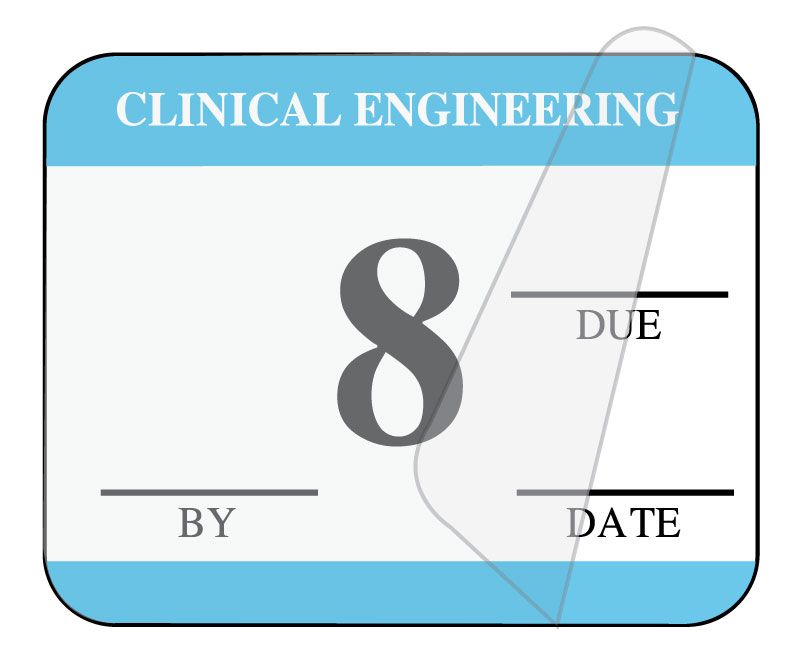 Medical Use Labels - Clinical Engineering Self-Laminating Inspection Labels with Due Date