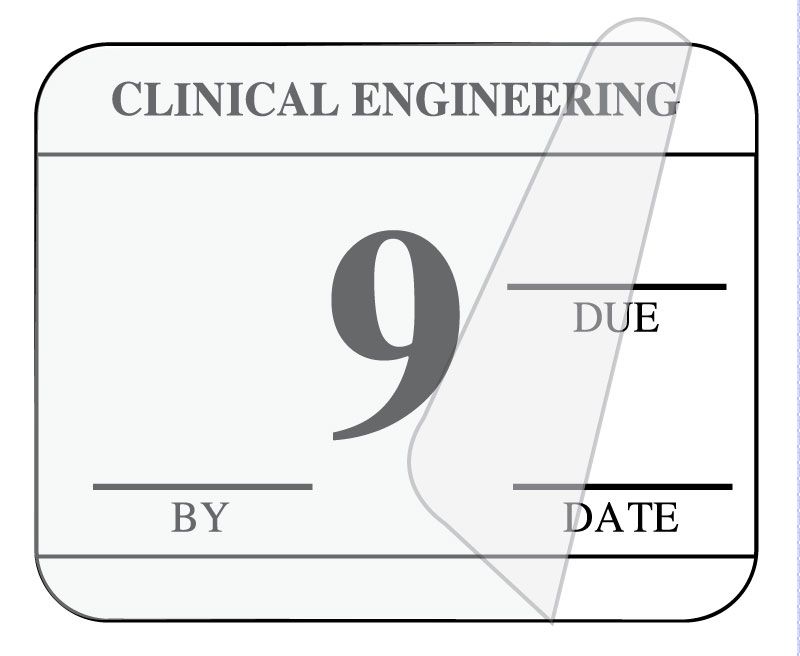 Medical Use Labels - Clinical Engineering Self-Laminating Inspection Labels with Due Date