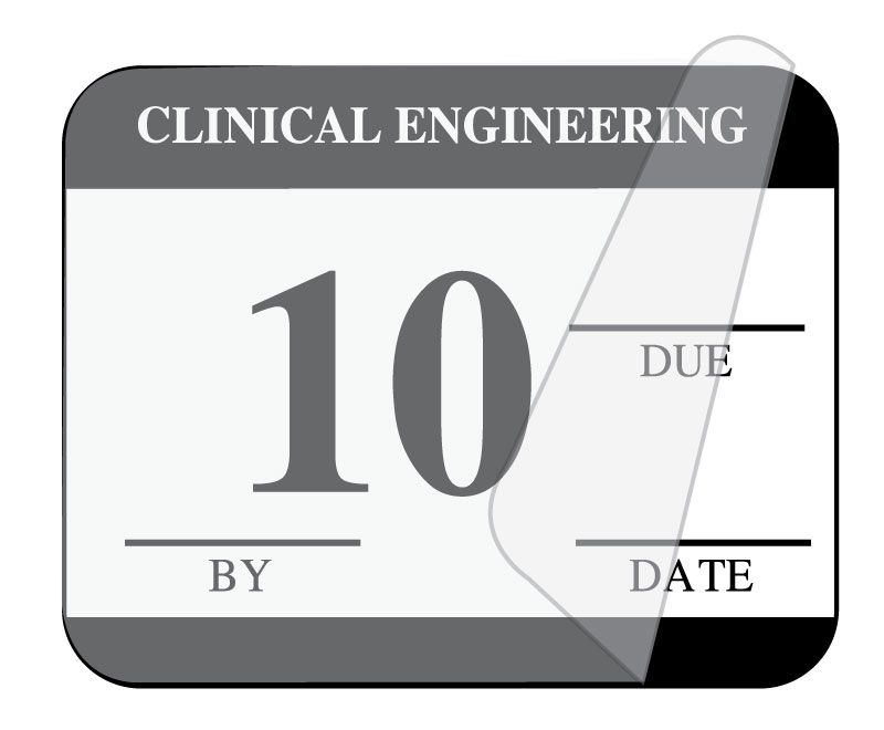 Medical Use Labels - Clinical Engineering Self-Laminating Inspection Labels with Due Date