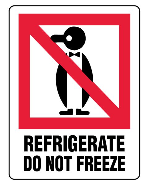 Medical Use Labels - REFRIGERATE DO NOT FREEZE, Shipping Label, 3