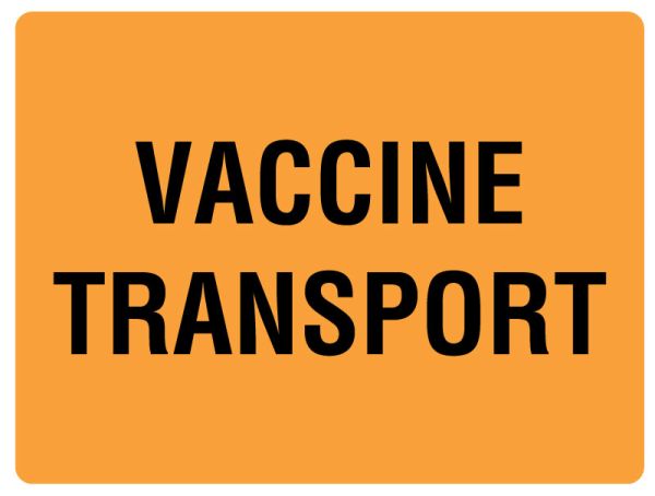 Medical Use Labels - VACCINE TRANSPORT Shipping Label, 4" x 3"