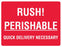 Medical Use Labels - RUSH PERISHABLE Shipping Label, 4" x 3"