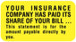 Medical Use Labels - Insurance Payment Reminder Label, 1-5/8" x 7/8"