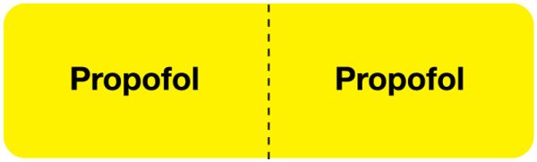 Medical Use Labels - PROPOFOL, I.V. Line Identification Label, 3" x 7/8"