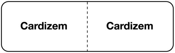 Medical Use Labels - CARDIZEM, I.V. Line Identification Label, 3" x 7/8"