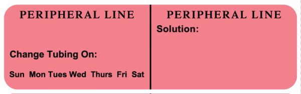 Medical Use Labels - PERIPHERAL LINE, Line Identification Label, 3" X 7/8"