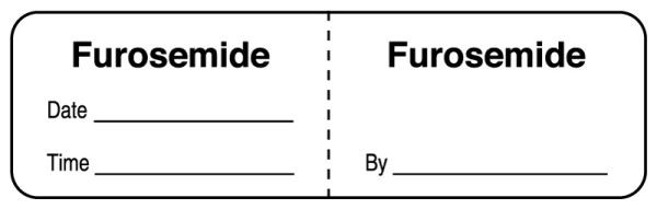 Medical Use Labels - Furosemide, I.V. Line Identification Label, 3" x 7/8"