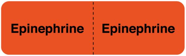 Medical Use Labels - EPINEPHRINE, I.V. Line Identification Label, 3" x 7/8"