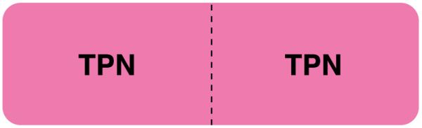 Medical Use Labels - TPN, I.V. Line Identification Label, 3" x 7/8"