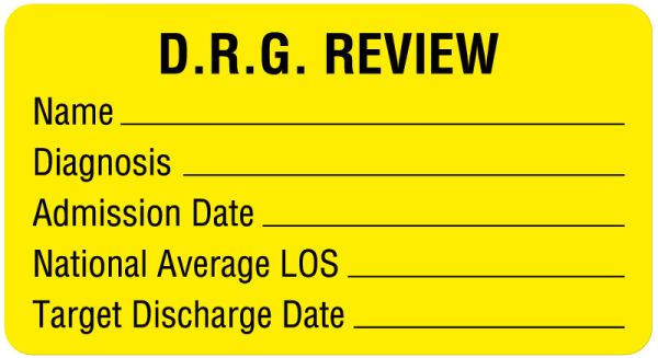 Medical Use Labels - DRG Assignment & Reminder Label, 3" x 1-5/8"