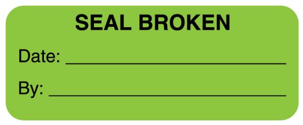 Medical Use Labels - SEAL BROKEN, Pharmacy Communication Label, 2-1/4" x 7/8"