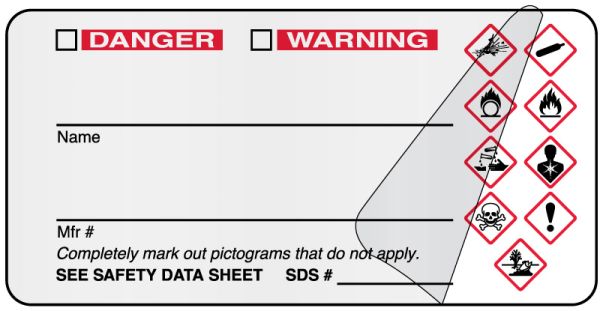 Medical Use Labels - GHS Container Label, 3" x 1 1/2"