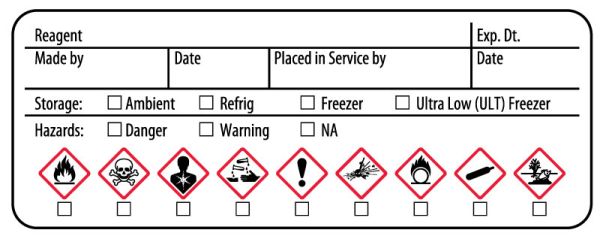 Medical Use Labels - Reagent GHS Label, 3" x 1-1/8"