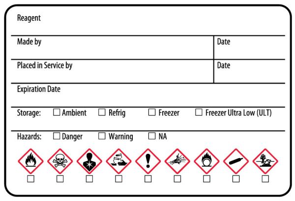 Medical Use Labels - Reagent GHS Label, 3 x 2