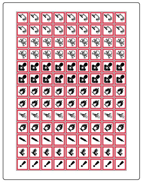 Medical Use Labels - GHS Laser Printer Label Sheet, 8-1/2 x 11"