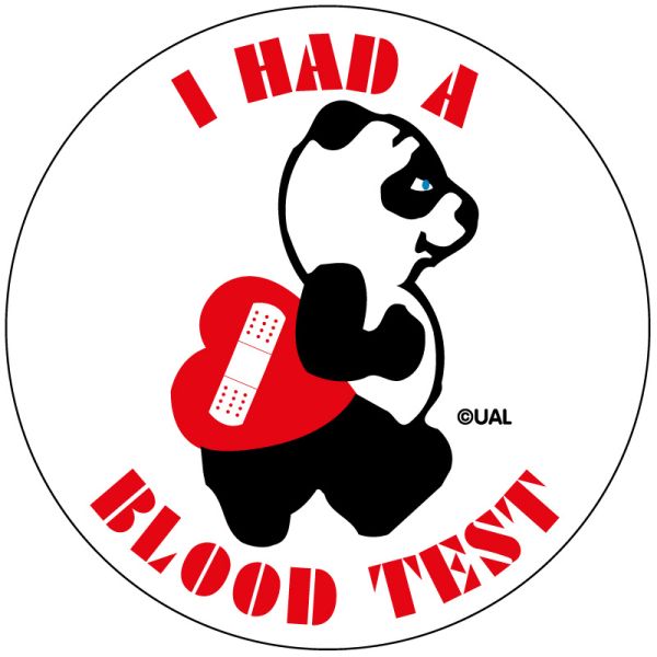 Medical Use Labels - Blood Test Label, Tough Panda, 2-1/2" x 2-1/2"