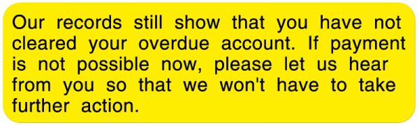 Medical Use Labels - Payment Reminders-Second Billing, 3" x 7/8"