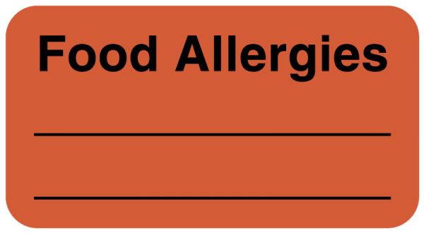 Medical Use Labels - Allergy Labels, 1-5/8" x 7/8"