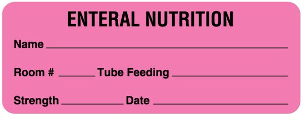 Medical Use Labels - Enteral Feeding Labels, 3" x 1-1/8"