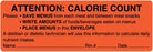 Medical Use Labels - Calorie Count Labels, 6" x 2"