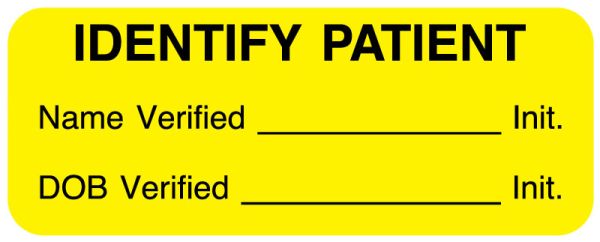 Medical Use Labels - Identify Patient Label, 2-1/4" x 7/8"