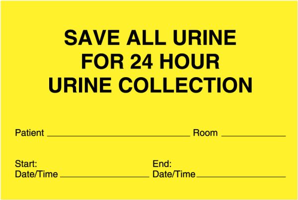 Medical Use Labels - Urine & Stool Collection Label, 8" x 5-1/4"