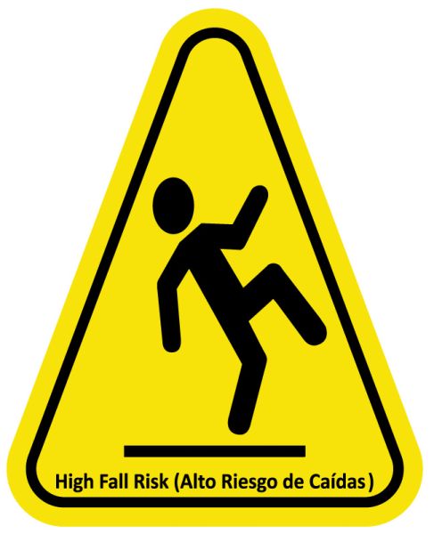 Medical Use Labels - Fall Risk Sign, 6" x 7.5"