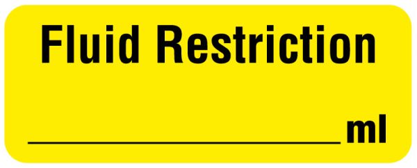 Medical Use Labels - Fluid Restriction Labels, 2-1/4" x 7/8"