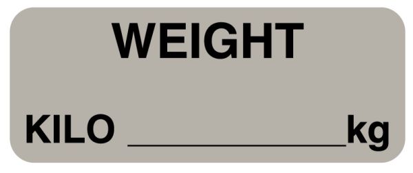 Medical Use Labels - Weight KILO, 2-1/4" x 7/8"