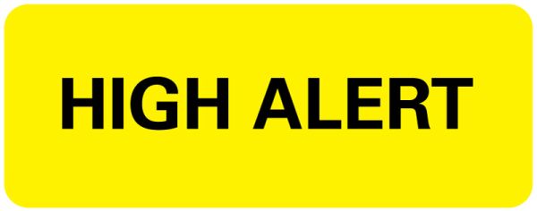 Medical Use Labels - High Alert Label, 2-1/4" x 7/8"