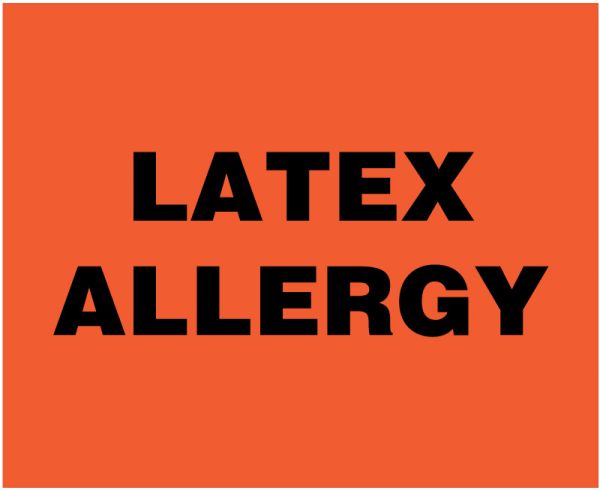 Medical Use Labels - Latex Allergy Alert Label, 8" x 6-1/2"