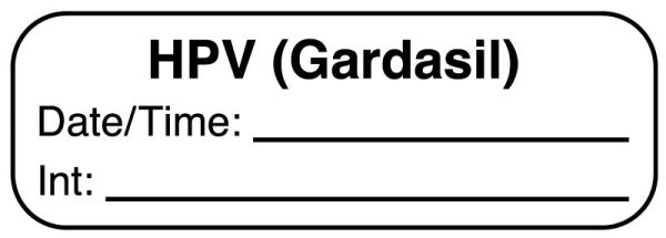 Medical Use Labels - HPV GARDASIL, 1-1/2" x 1/2"