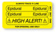 Medical Use Labels - EPIDURAL, Piggyback Line Identification Label, 3-1/4" x 1-3/4"