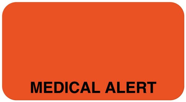 Medical Use Labels - Medical Alert Label, 1-5/8" x 7/8"