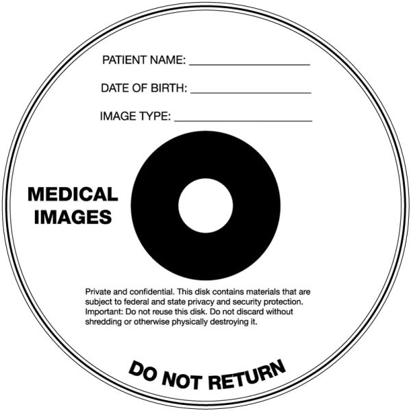 Medical Use Labels - Imaging CD/DVD Label, 4-1/2" x 4-1/2"