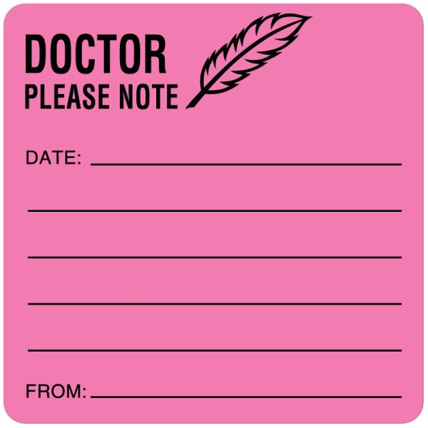 Medical Use Labels - Doctor Reminder Label, 2-1/2" x 2-1/2"