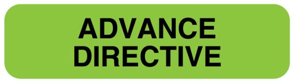 Medical Use Labels - Advance Directive Label, 1-1/4" x 5/16"