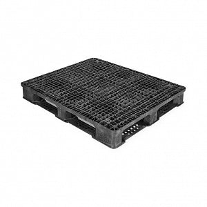 Uline Rackable Plastic Pallets - Plastic Rackable Pallet, Black, 48" x 40" - H-1211